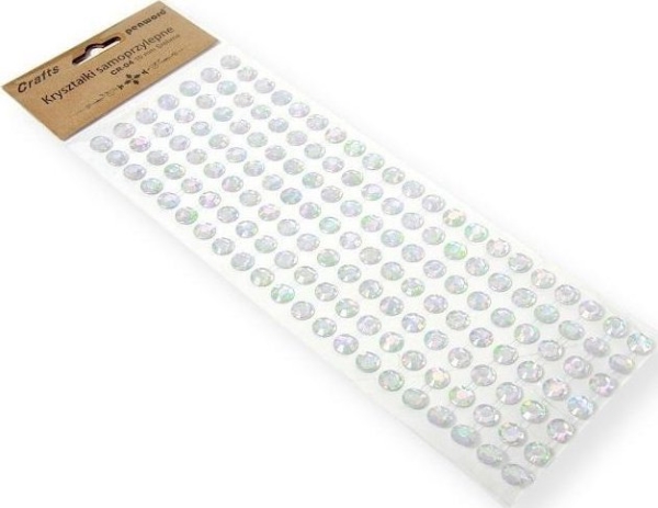 Selvklæbende krystaller sølv 10mm