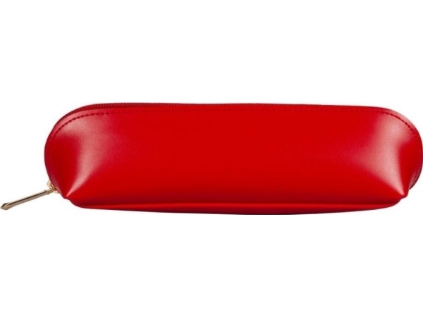 Rødt pennal med glidelås