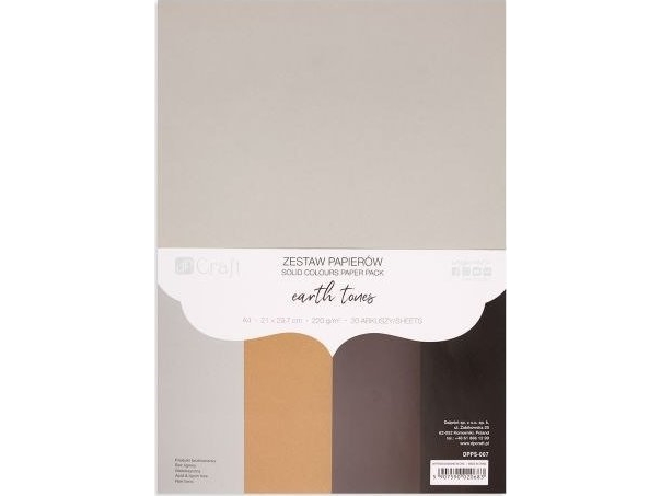 220G PAPIRSÆT - JORDFARVER, A4, 20 ARK.