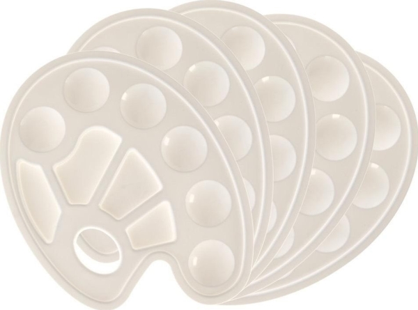 Målarpalett 5 st vit STRIGO | Skola & Hobby - Konstmaterial - Borstar | GameStuff