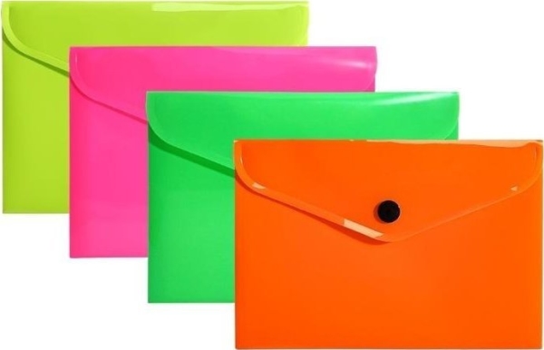 ENVELOPE FOLDER PP A6 SNAP NEON MIX B-FOL A 10