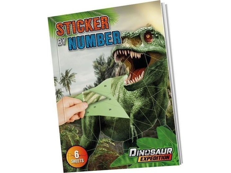 A4 Dino klistermärken med siffror | Skola & Hobby - Festdekorera - Klistermärken | GameStuff