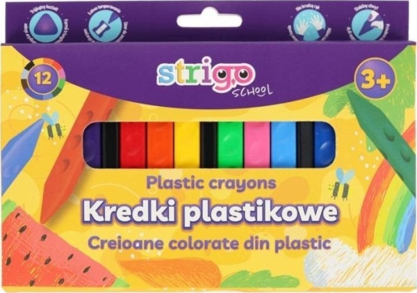 Trekantede Plastfarveblyanter 12 Farver Strigo