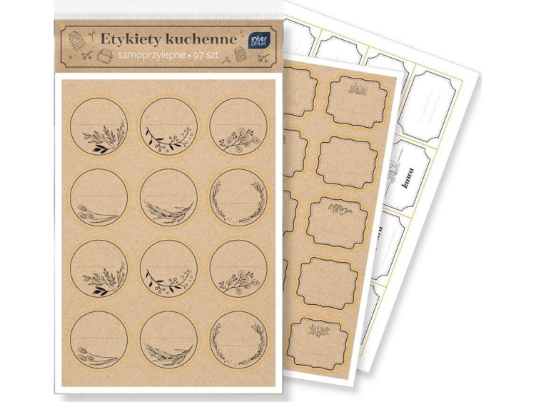 97pcs B&amp W kitchen labels