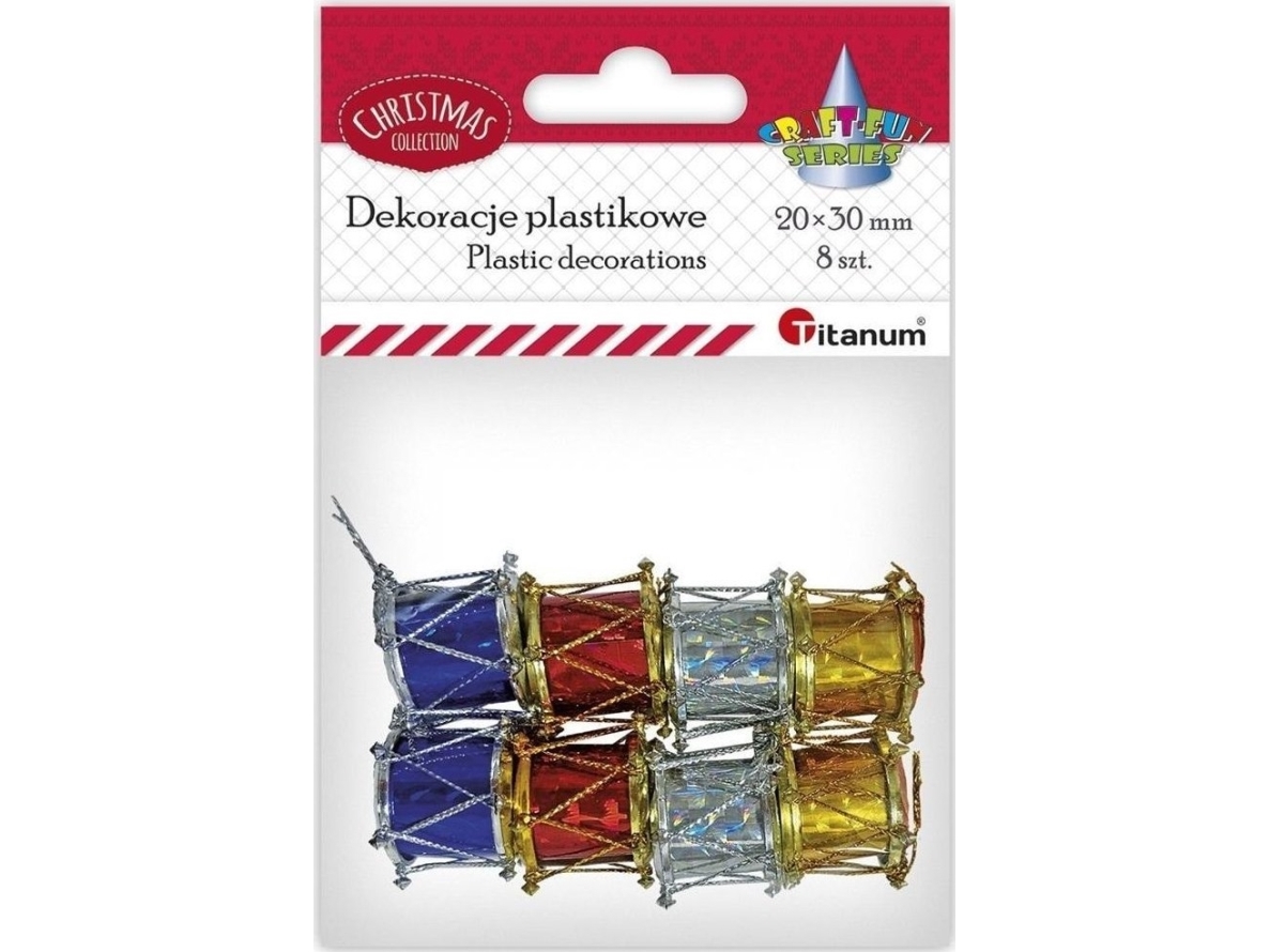 Julpynt i plasttrumma 20x30 mm 8 st | N - A | GameStuff