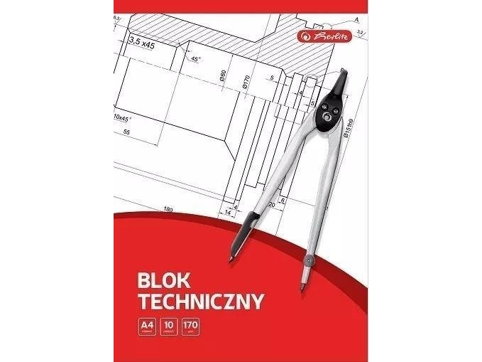 Teknisk blok A4/10K hvid (20 stk) HERLITZ