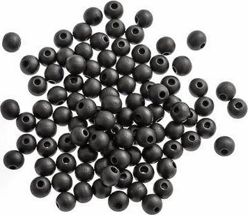 Træperler 10 Mm, 100 Stk Mat Sort |
