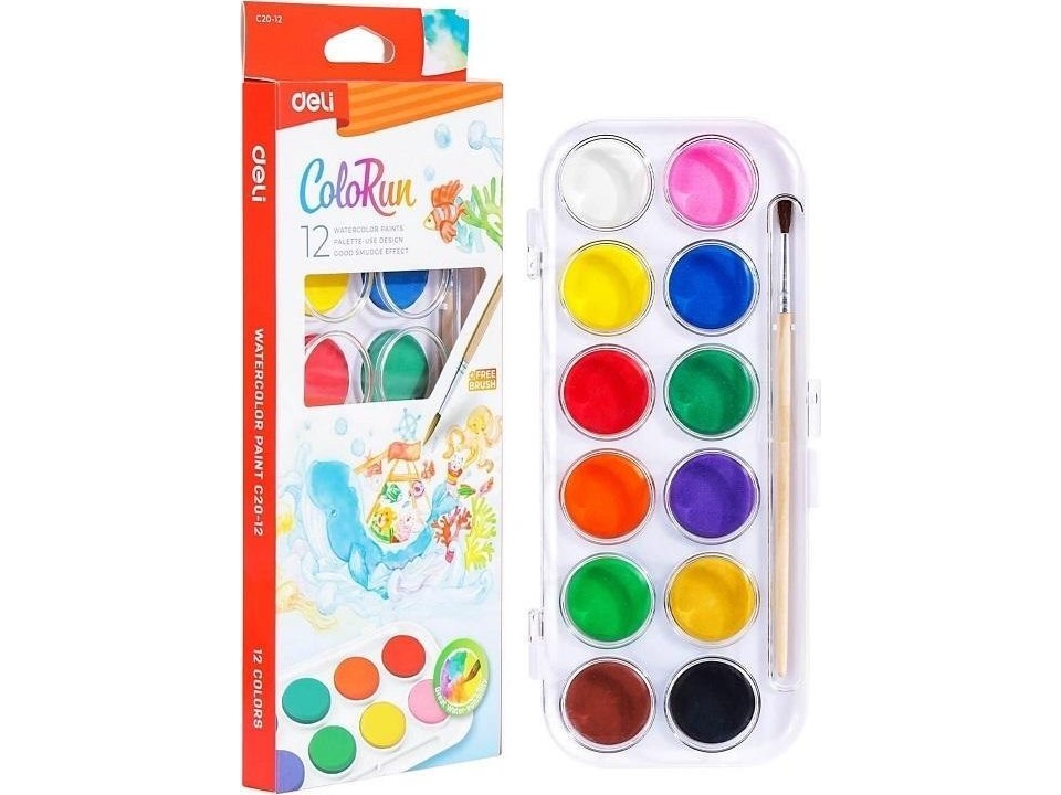 Colorun Aquarellfarben 12 Farben Deli