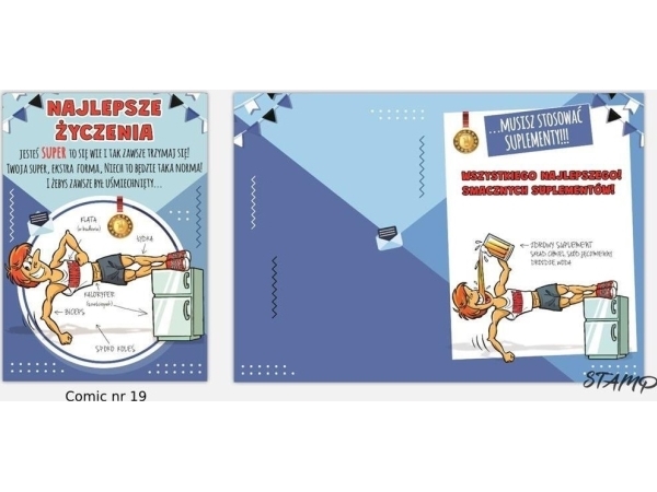 Stamp kort-karnet Comic B6 + kuvert mønster nr. 19 Fødselsdag