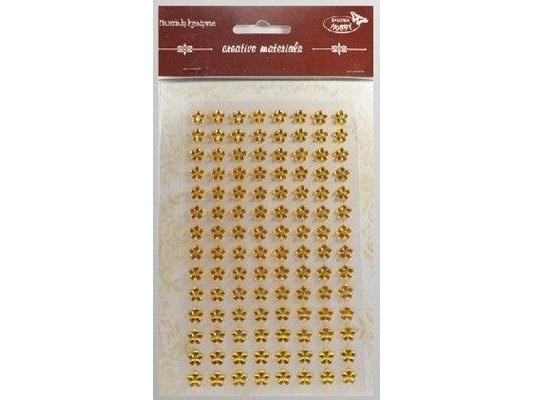 Stiker Med Krystaller Guldblomster 8Mm 112Stk