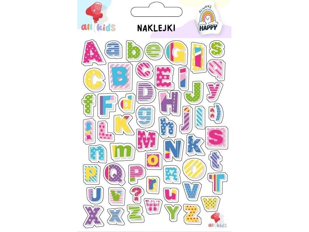 Klistermærker til børn farverige bogstaver