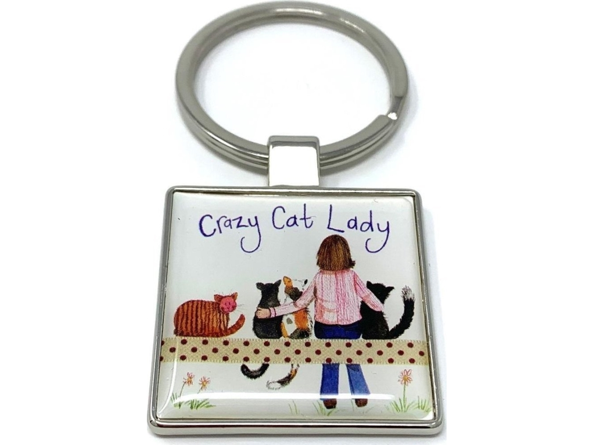 K28 Crazy Cat Lady Cat Nøglering