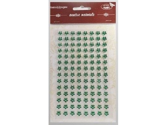 Stiker Med Krystaller Grønne Blomster 8Mm 112Stk