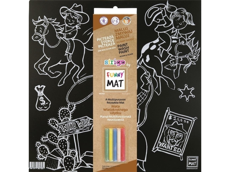 Svart + krita Western Funny Mat STRIGO | Bostäder - Hemtextil - Mattor & mattor | GameStuff