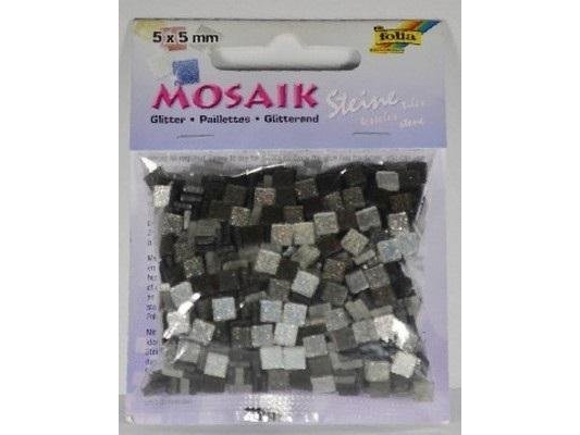 Mosaik Glitzersteine 5X5mm Grau