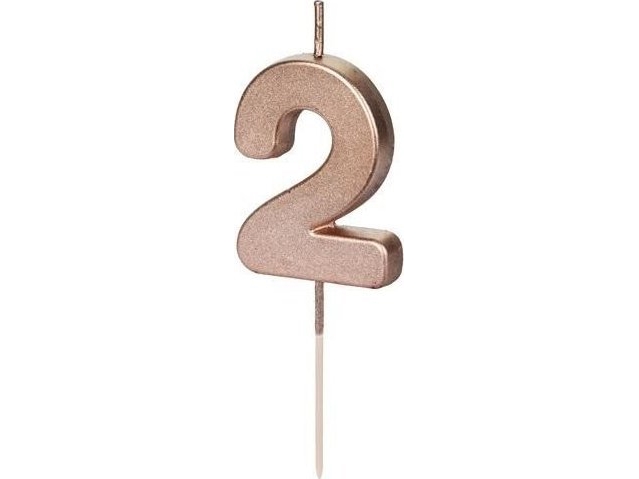 Fødselsdagslys 2 rosaguld 4,5 cm