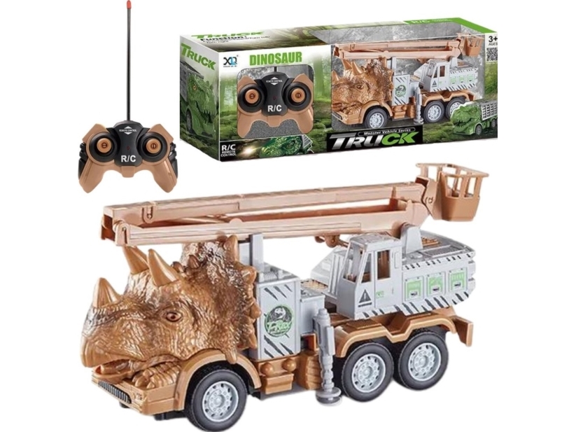R/C dinosaur-lastbil med kran og kurv