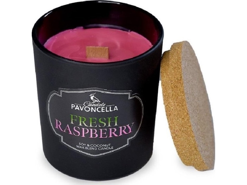 Frische Himbeere Sojakerze Schwarz 135G