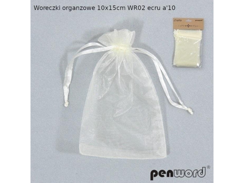 Organzabeutel Ecru 15X10cm 10Stk