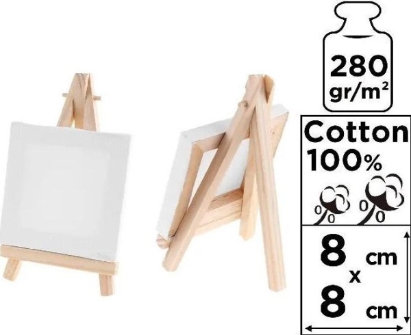 Mini canvas 8x8cm 280G/m2 + staffli | Skola & Hobby - Konstmaterial - Dukar | GameStuff