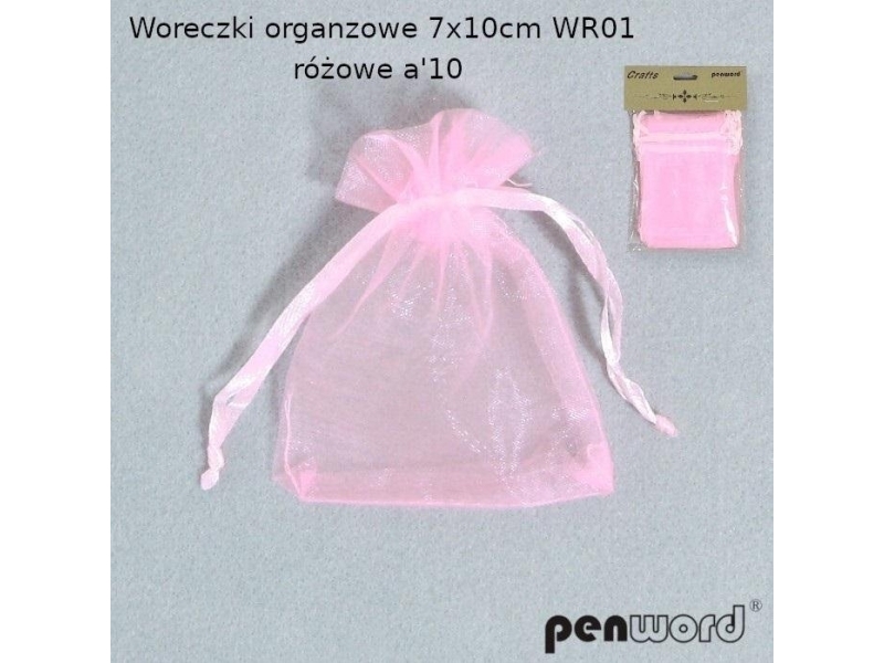 Organza pussit vaaleanpunainen 7x10cm 10kpl