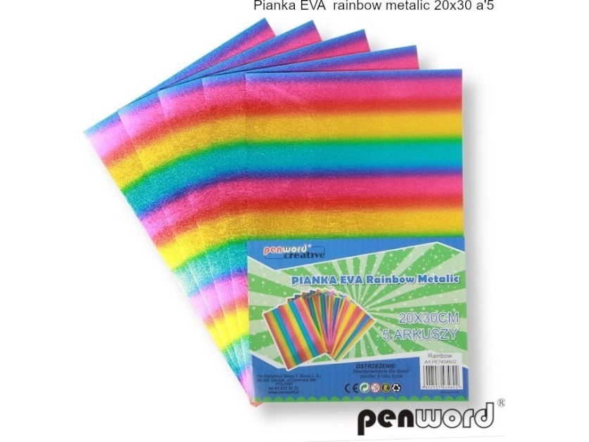 Penword EVA-skumark Rainbow Metallic 20x30 A5