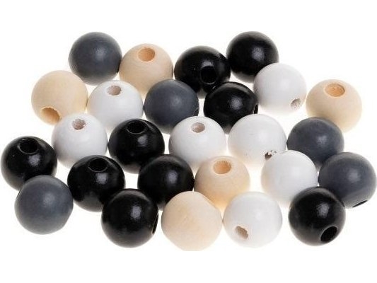 Træperler til trådning 16mm 25stk