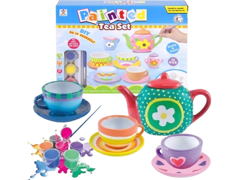 ProNice te-sæt til male-kopper figurer gips farver kreativ