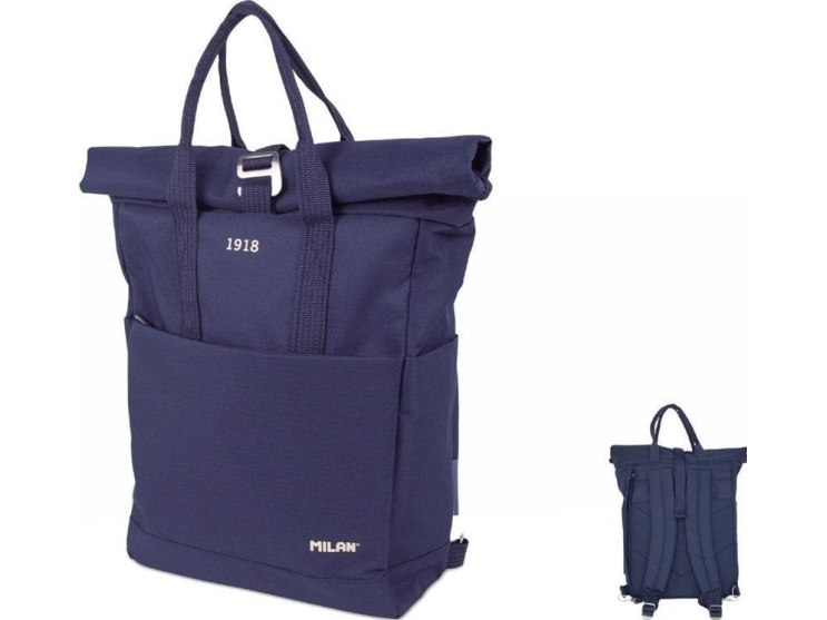 Milan Series 1918 Rolling Backpack Navy Blue 10L