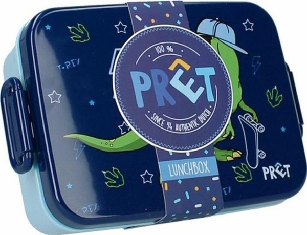 Breakfast bag with compartment Dino T-Rex Navy Pret