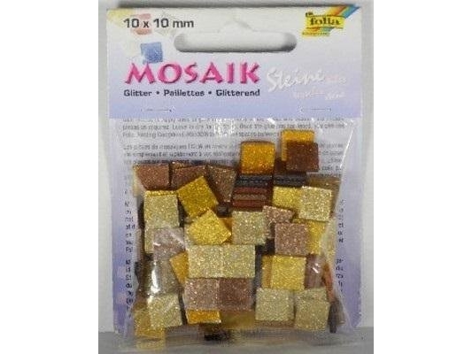 Mosaiksten Med Glitter 10X10mm Brun