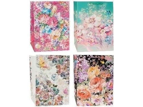 ROZETTE gavepose dekorativ 51x72x18 cm blomster mix