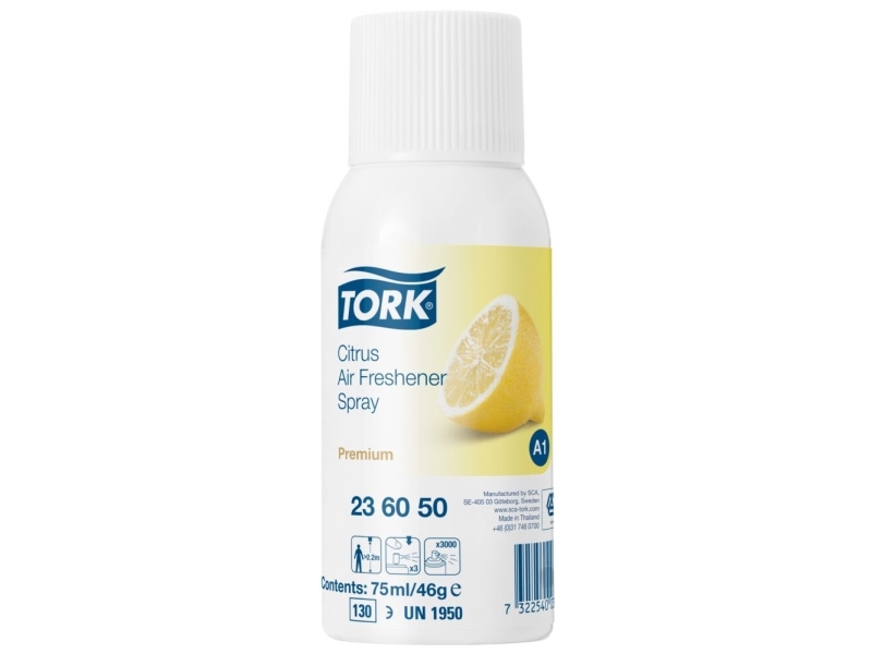 Tork 236050, Spray Luftfrisker, Hvid, Citrus, 75 Ml, 46 G, Sprayflaske