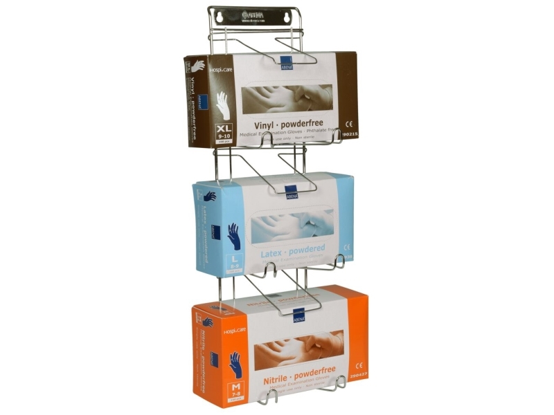 Handskestativ, ABENA, 55,5x16x10cm, sølv, rustfrit stål