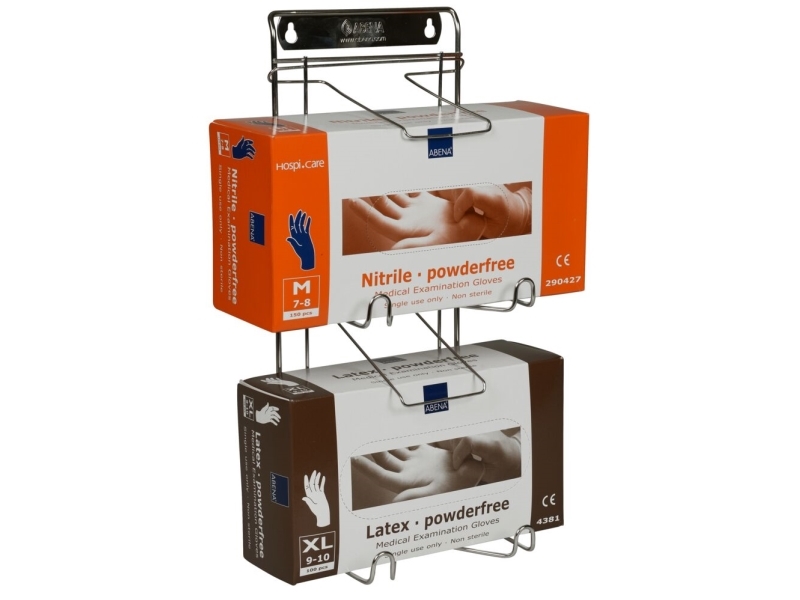 Handskestativ, ABENA, 38,7x16x10cm, sølv, rustfrit stål