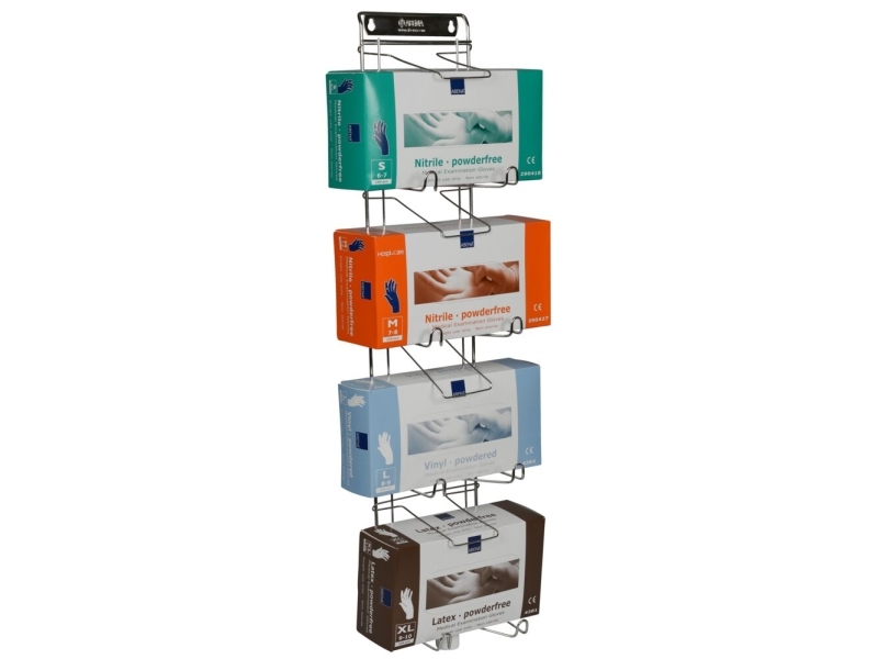 Handskestativ, ABENA, 72x16x10cm, sølv, rustfrit stål