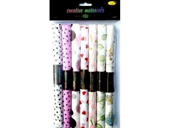 Trykt satin silkepapir 25x37cm 7stk