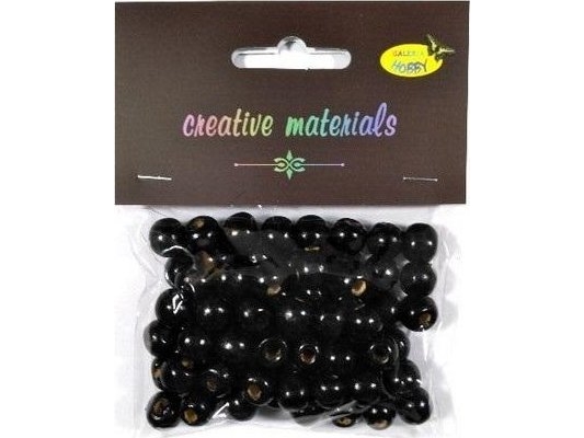Træperler sort 10mm 25g