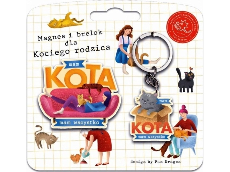 Set Magnet + Schlüsselanhänger Katze