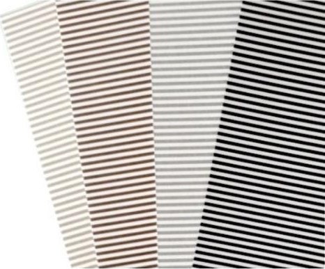 Dobbeltstruktur stribet karton 300 g 24x34 cm 4 ark MIX