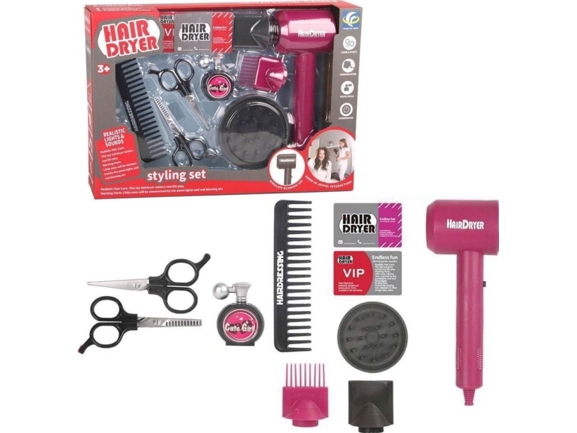 Hairdresser set with hair dryer | Leksaker - Rollek - Leksakskök och mat | GameStuff