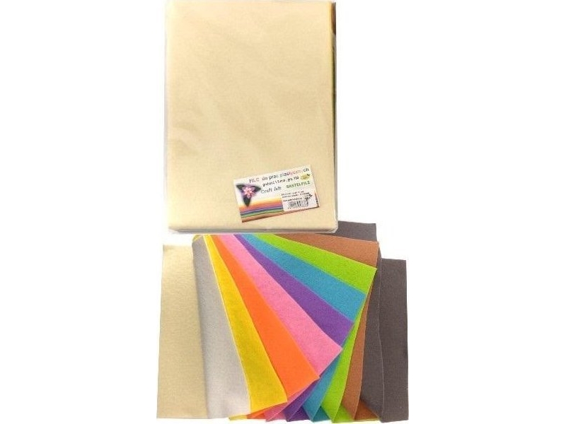 Pastellfärgad filt 1,5 mm 20x30 cm 10 ark | Skola & Hobby - Skolböcker & kalkylblad - Lösa ark och block | GameStuff