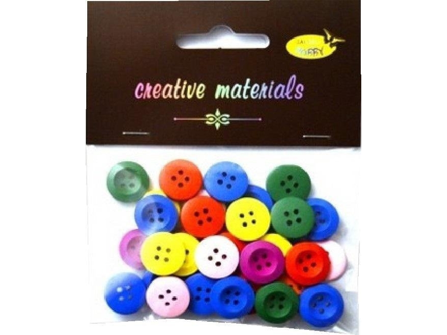 Bunte Holzknöpfe 15Mm 15G |
