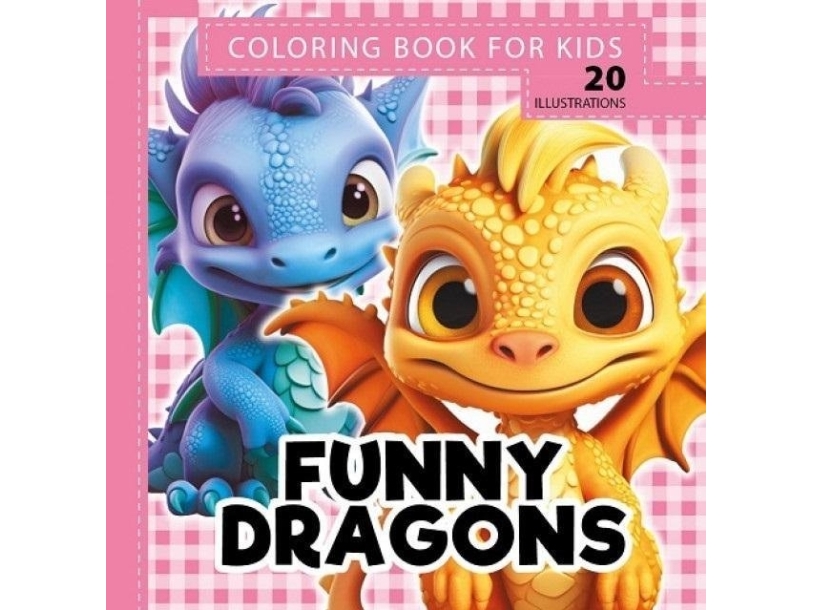 Malbuch 160X160 Lustige Drachen Drachen Rosa