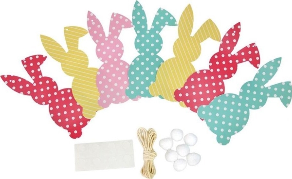 Kaniner med pom-poms - DIY-guirlande