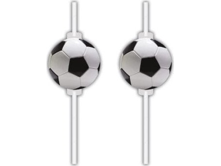 Fodbold Papirsugerør, 4 Stk.