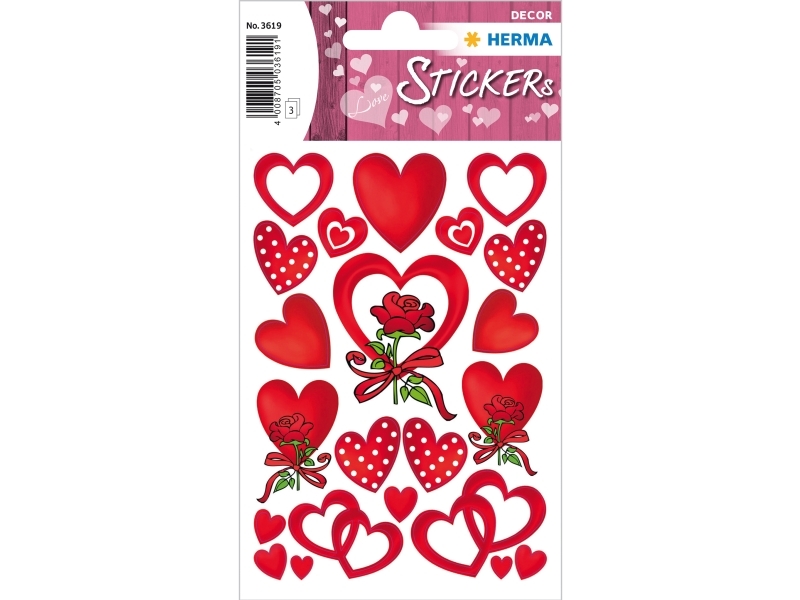 HERMA 3619, Papir, Rød, Universel, Permanent, Dreng/Pige, kærlighed
