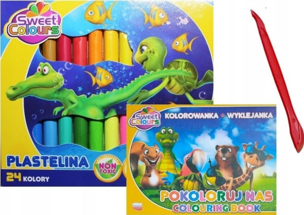 Knetmasse 24 Farben + A5/10K Liner