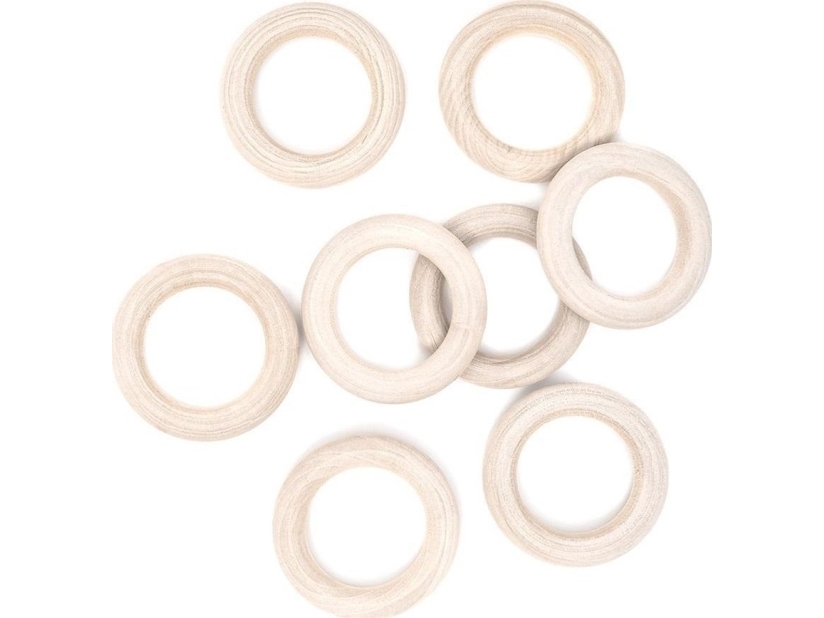 Hölzerne Makramee Kreis 45Mm 8Pcs