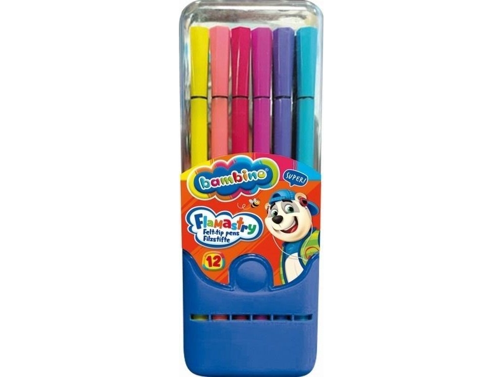 Markere 12 Farver I Plastboks Bambino